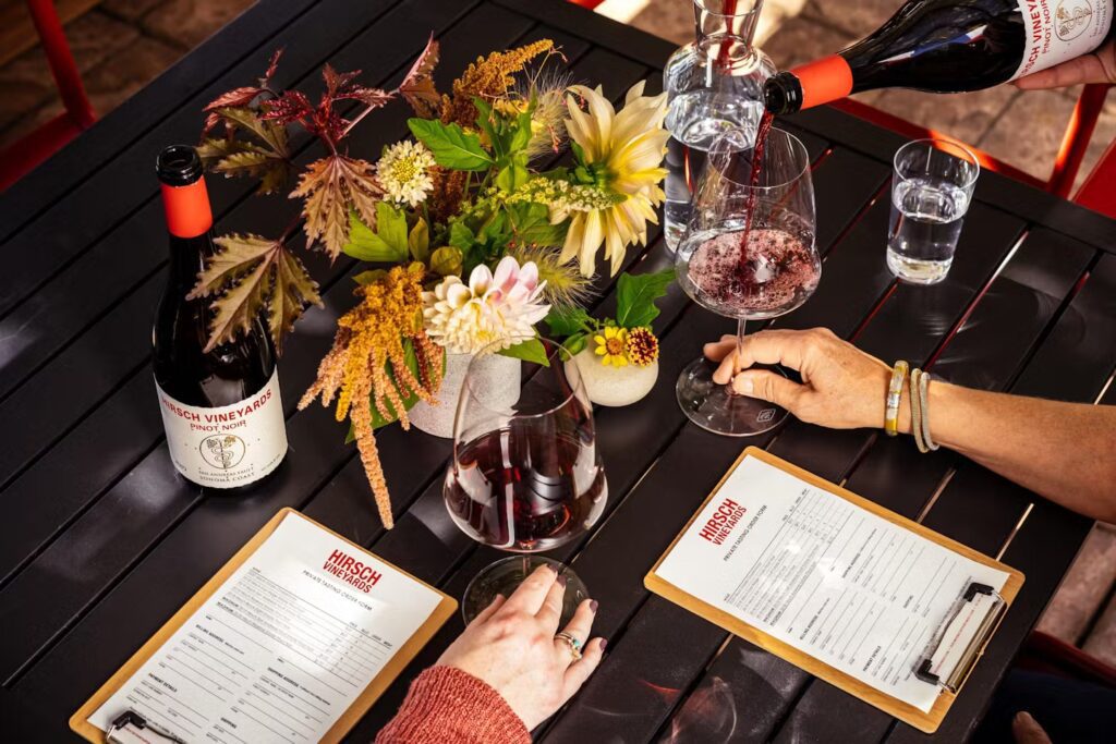hirsch vineyards patio wine tasting